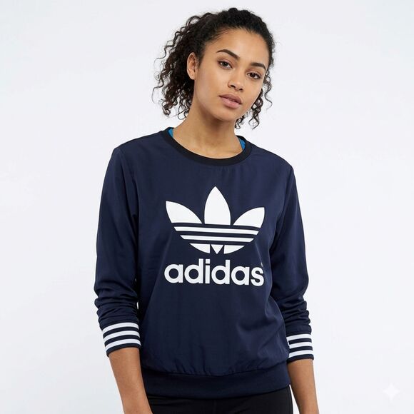 adidas Tops - Adidas Originals Navy Blue Trefoil Wind-Shirt / Pullover -‎ Small